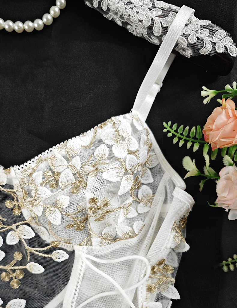 Mesh Embroidery Sexy Lace Transparent Backless Drawstring for Women 白色详情_05.jpg