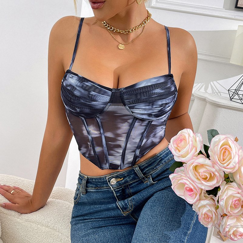 Cross-border French Retro Vest Fashion Printed Top New O1CN016Q95fc1sX0LnMY8nD 2213265065775 0 Cib