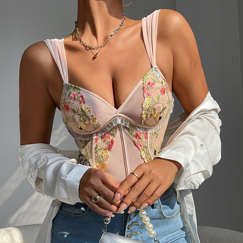 Fishbone Vest New Retro Flower Sexy Top for Women O1CN018lD5rW1sX0HFWYi1l 2213265065775 0 Cib