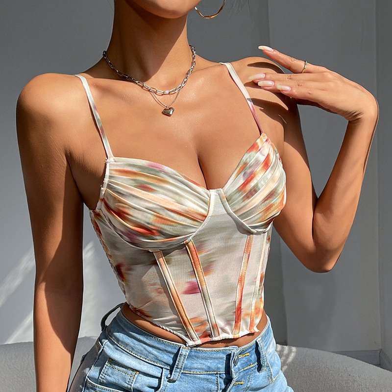 Cross-border French Retro Vest Fashion Printed Top New O1CN01BnFugc1sX0FzLB19P 2213265065775 0 Cib