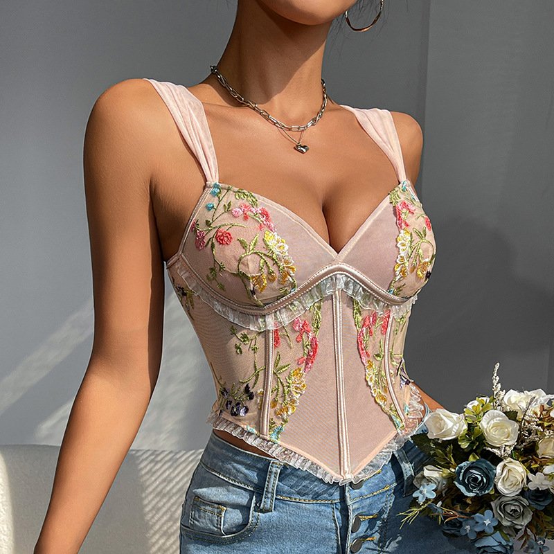 Fishbone Vest New Retro Flower Sexy Top for Women O1CN01Ic2JZC1sX0HK7nhOM 2213265065775 0 Cib