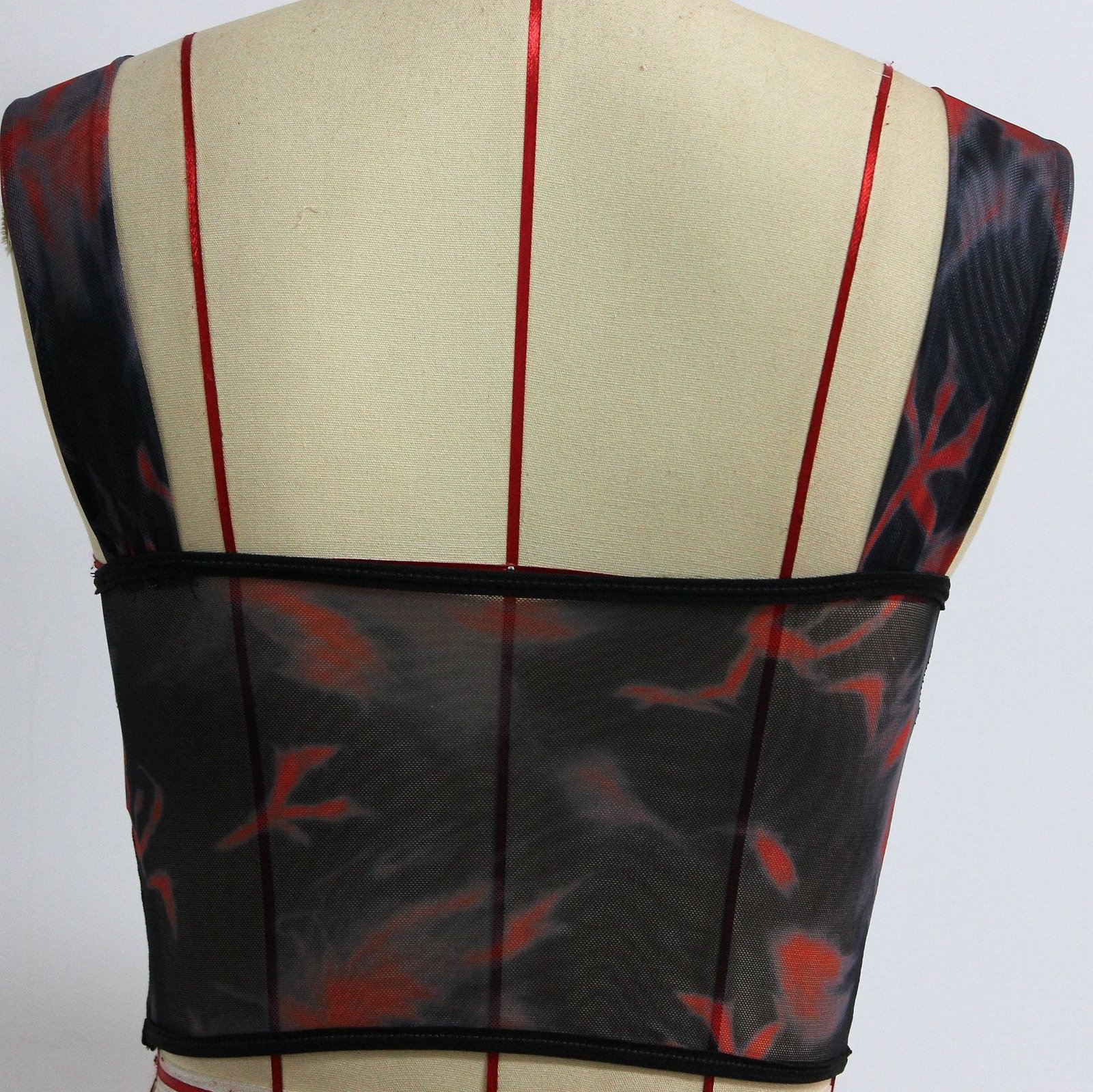 New Fashionable Women's Mesh Printed Steel Ring Fishbone Tops O1CN01NHJZmx1sX039gyCj7 2213265065775 0 Cib