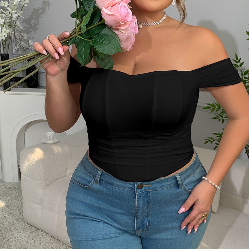 Plus-Size Tops Summer New Women's Popular Hot Fishbone Top IMG_0320.jpg