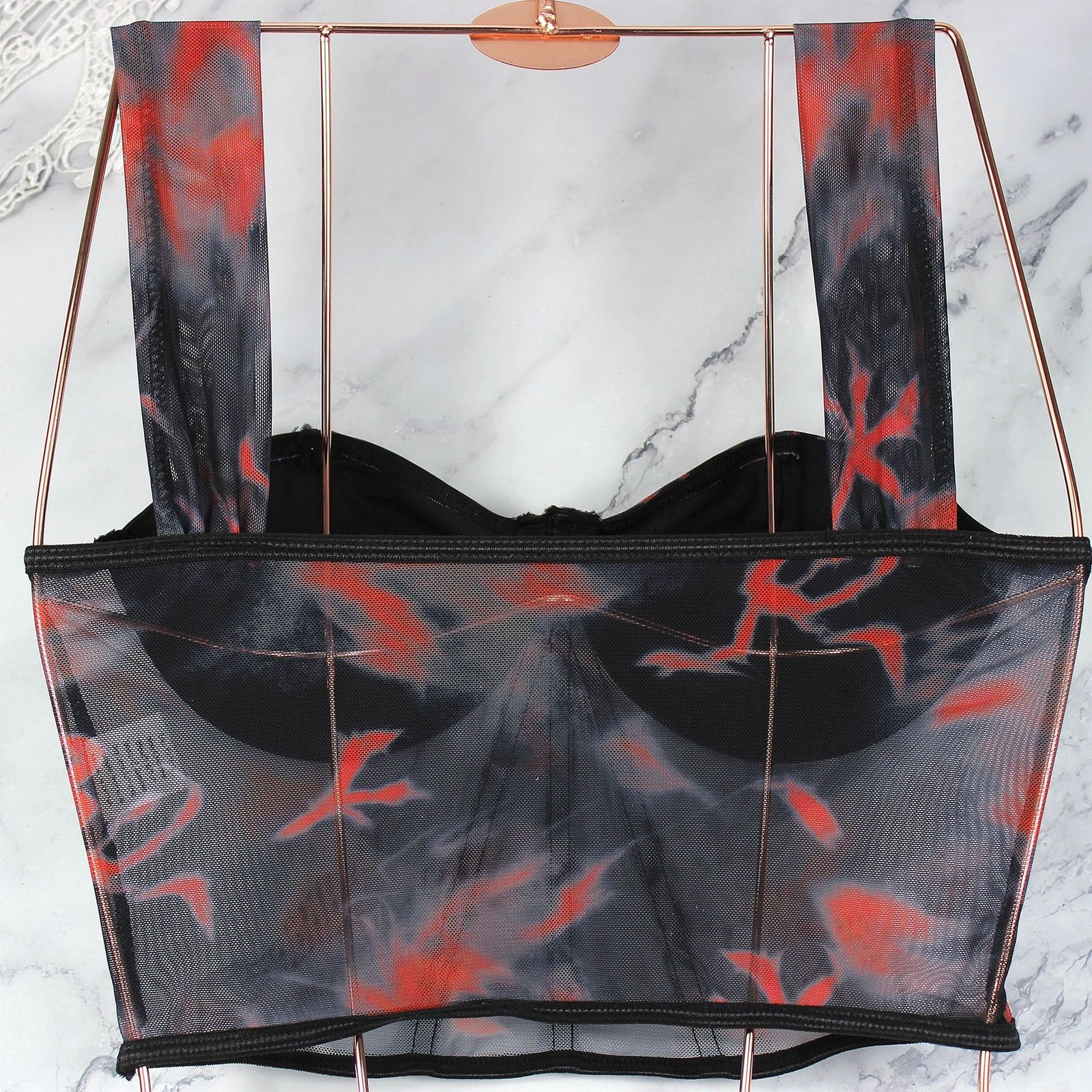 New Fashionable Women's Mesh Printed Steel Ring Fishbone Tops O1CN01cI175v1sX03I9Jj2A 2213265065775 0 Cib